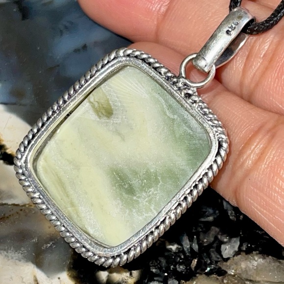 Green Larsonite Pendant 1 7/8” - Picture 7 of 17